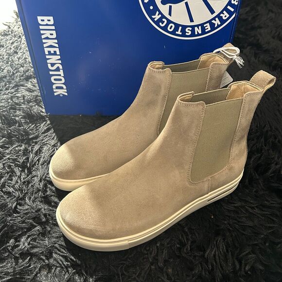 BIRKENSTOCK bend taupe suede Chelsea ankle boots booties shoes women’s eur 38 - Picture 1 of 6